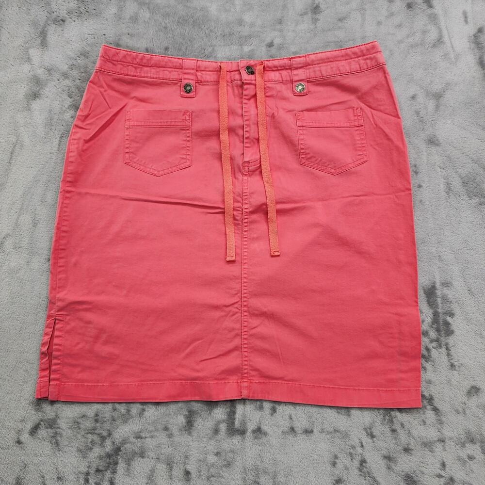 Vintage Route 66 Skirt Womens 16W Pink Drawstring Cargo Pencil‎ Mini Side Slit